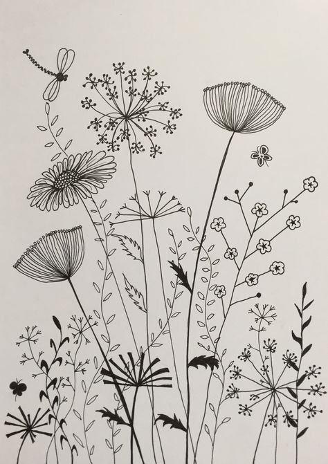 Arte Doodle, Doodle Art Flowers, White Drawing, Doodle Art Designs, Flower Doodles, Pen Art, Line Art Drawings, Doodle Drawings, Portrait Drawing