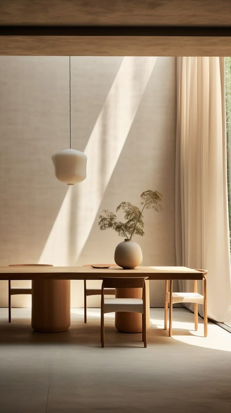 Japandi Dining, Wabi Sabi Interior Design, Minimalist Japandi, Dining Room Simple, Modern Japandi, Japandi Interior Design, Japandi Interiors, Japandi Decor, Japandi Design