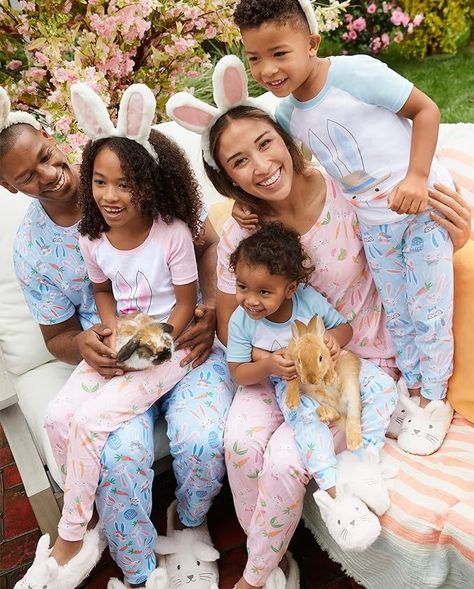 COTTON PAJAMAS — Catch some zzz's in the softest and comfiest 100% cotton pajamas. #AD Family Pajama Sets, Cotton Pajamas, Bunny Print, Family Pajamas, Cotton Pyjamas, Warm Outfits, Child Safety, Pajama Sets, Skorts