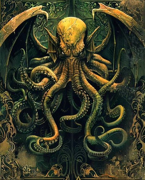 Jellyfish Monster, Lovecraft Aesthetic, Ocean Creatures Art, Kraken Art, Cthulhu Fhtagn, Lovecraft Art, Cthulhu Art, Lovecraft Cthulhu, Lovecraftian Horror