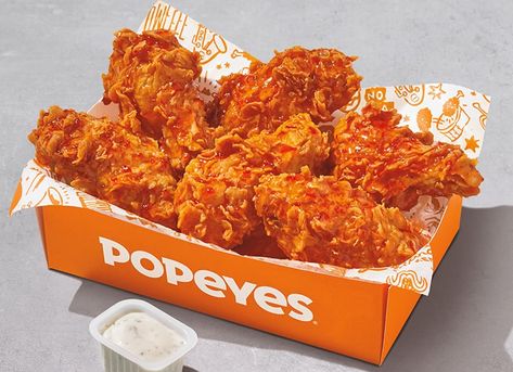 Popeyes 6-Piece Chicken Wings Buy One Get One $1 Popeyes is offering BOGO $1 Wings. Buy any flavor 6Pc Wings, and get another 6Pc Wings for $1. Step 1 Go to Popeyes Online Step 2 Add two 6-piece wings and the 2nd one will be $1 Divorced Dad, American Dinner, Popeyes Chicken, Omaha Steaks, Chicken Menu, Food Pic, Chicken Nugget, Taco Bell, Chicken Nuggets