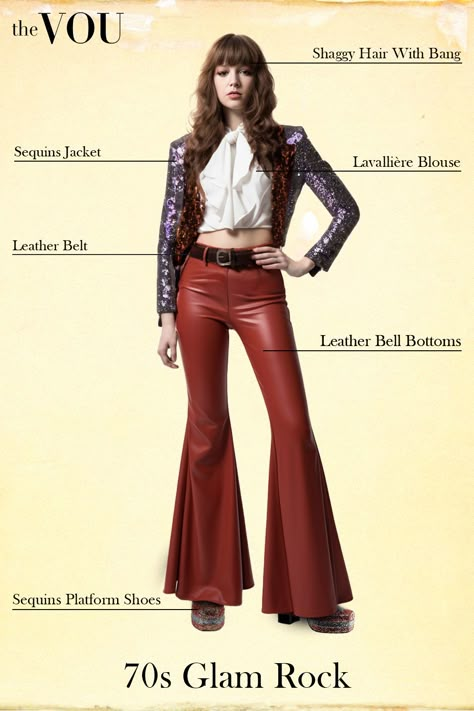 3 Authentic Ways to Dress Like a 70s Rock Star Fashion 70s Women Outfit, 70s Fashion Photos, 70s Outfit For Women, Christmas Rock Outfit, 70s Aesthetic Rock, 70s Rock And Roll Fashion, Queen Concert Outfit Ideas, 70s Club Outfit, 70 80 Fashion Outfit