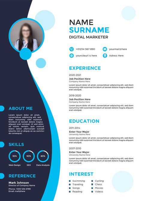 Professional Digital Marketer Cv Or Resume Template#pikbest#Templates#Others Cv Design Template, Cv Portfolio, Marketing Icon, Cv Template Professional, Cv Resume Template, Marketing Concept, Digital Literacy, Business Banner, Resume Design Template