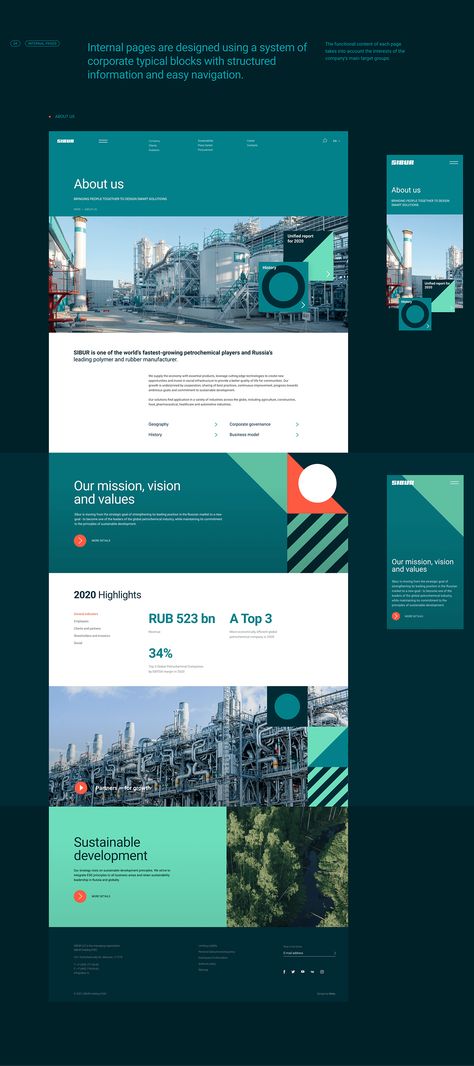 OMSK CARBON Group on Behance Block Website Design, Website Design Corporate, Government Website Design, Tech Company Website, Bank Website Design, Website Cards, Investment Website, Petrochemical Industry, Website Moodboard