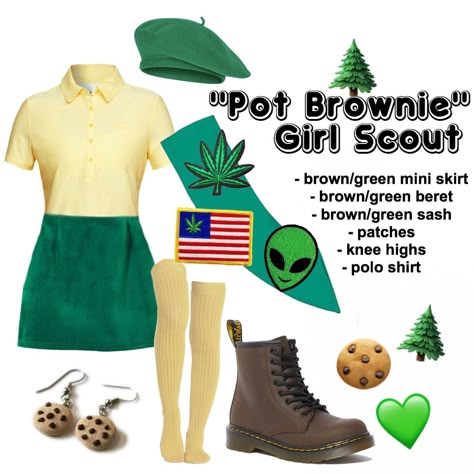 Brownie Scout Costume, Pot Brownie Costume, Cosmic Brownie Costume, Pot Brownie Halloween Costume, Halloween Costumes Women Work Appropriate, Girl Scout Costume Women, Girl Scouts Costume, Girl Scout Halloween Costume, Girl Scout Costume