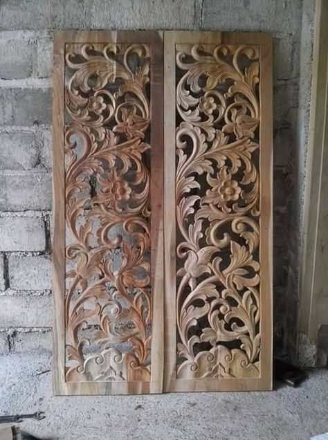 Wooden Carving Jali 3D Panel CNC Design – Makerbhawan Wood Carving Door, Carved Wood Doors, Custom Exterior Doors, Exterior Door Designs, Cnc Wood Carving, Interior Design Layout, Custom Wood Doors, Doors Design, Wooden Door Design