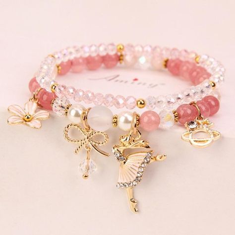 Crystal Bead Charm Bracelets - These Chic And Stylish Bracelets Are A Great Way To Add A Touch Of Sparkle To All Of Her Outfits. The Crystal Beads And Charms Give Off A Glamorous Look And Feel That Makes A Stunning Jewelry Accessory And Gift For Girls 5 Years Of Age And Up. Gift Box Included Girly Bracelets, Japanese Stuff, Girl Bracelet, Pretty Jewelry Necklaces, Girl Accessories, Women's Bracelets, Manifestation Board, Stylish Bracelet, Girly Accessories