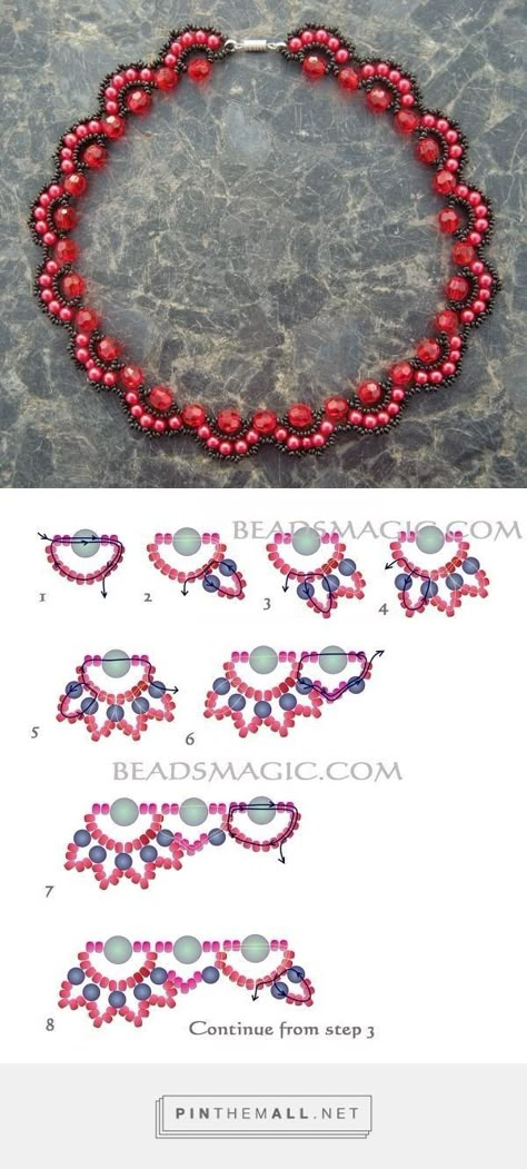 Seed Bead Tutorials, Seed Bead Bracelets Tutorials, Beads Magic, Seed Bead Bracelet Patterns, Beaded Necklace Tutorial, Bead Tutorials, Beaded Necklace Patterns, Beaded Bracelets Tutorial, Necklace Tutorial