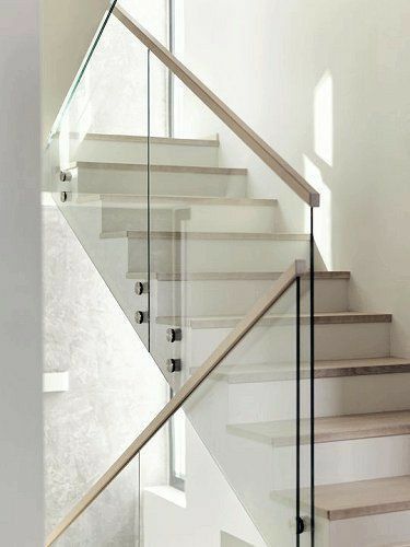 Glass Staircase Railing, Rock Pigeon, Glass Stair, Glass Railing Stairs, Staircase Interior Design, House Portugal, Staircase Railing Design, Staircase Handrail, Stairs Design Interior