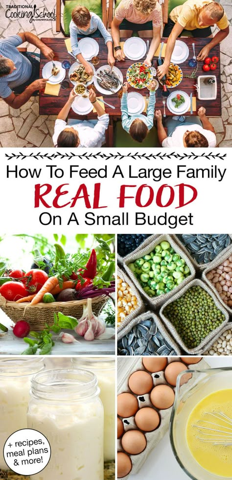 Large Family Dinner Ideas, Feeding Large Family, Budget Meal Planning Families, Whole Foods Meal Plan, Real Food Meal Plan, Low Budget Meals, Cheap Meal Plans, Recipes Budget, Frugal Meal Planning