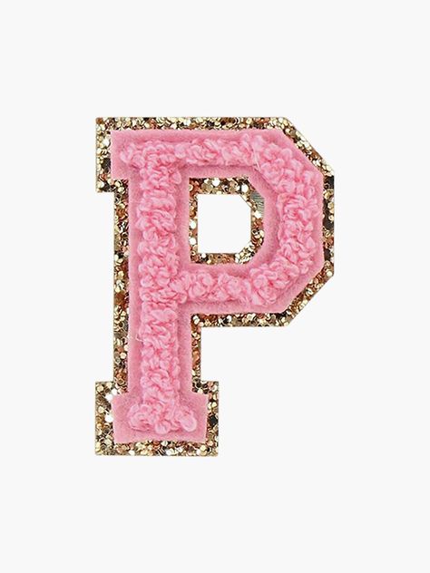 "Preppy Pink Varsity Letter P" Sticker by ktp100 | Redbubble Preppy Pink, Varsity Letter, Stoney Clover Lane, Stoney Clover, Letter B, Glitter, For Sale, Pink