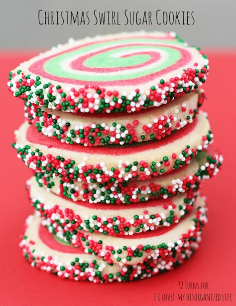 Christmas Swirl Sugar Cookies Swirl Sugar Cookies, Cottage Cafe, بيتي فور, Jul Kaka, Recipes Dessert Easy, Favorite Cookie Recipe, Recipe Ideas Easy, Taste Of Home Recipes, Food Recipes Dessert