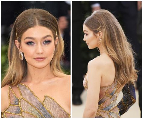 Gigi Had If Met Gala Hair, Gigi Hadid Met Hairstyle, Gigi Hadid Style Met Gala, Gigi Hadid Met Hair, Gigi Ha Did Met Gala 2018, Gigi Hadid Met Gala Looks, Gigi Hadid Sleek Hair, Gigi Met Gala Hair, Gigi Hadid 2018 Met Gala Hair