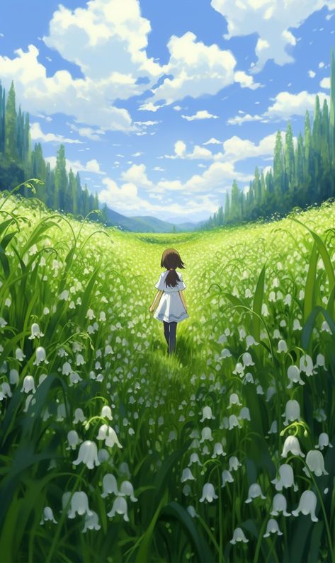 A Whimsical Journey through Nature #wallart #kawaii #anime Anime With Nature, Anime Garden Scenery, Kawaii Art Wallpaper, Nature Drawing Aesthetic, Cartoon Nature, Whimsical Images, Whimsical Nature, Anime Garden, Aesthetic Nature Drawing