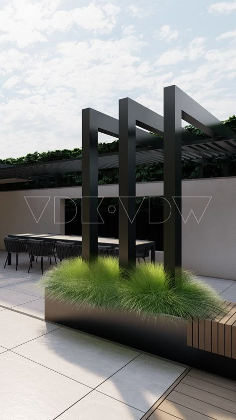 Modern Patio Decor, Patio Furniture Modern, Small Patio Ideas On A Budget, Modern Pergola, Modern Patio Furniture, Budget Patio, Balcony Ideas Apartment, Modern Backyard, Casa Exterior