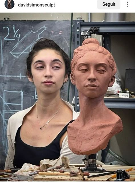 Expressive Sculpture, Clay Bust, Painted Sculpture, Arte Inspo, Art Inspiration Drawing, Funky Art, Art Reference Photos, Art Reference Poses, Pretty Art