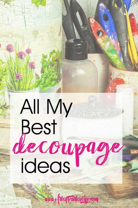 Deco Podge, Mod Podge Projects, Fabric Decoupage, Decoupage Jars, Decoupage Tutorial, Decoupage Decor, Decoupage Wood, Mod Podge Crafts, Decoupage Glass