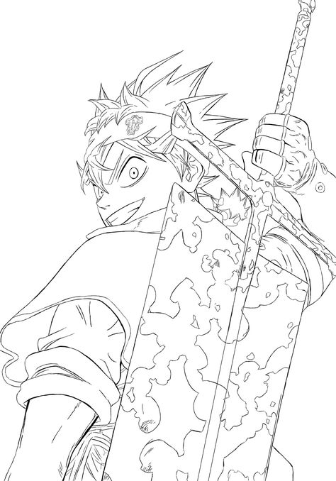 Asta Black Clover Fan Art, Asta Sketches, Black Clover Painting, Asta Black Clover Sketch, Asta Black Clover Drawing, Black Clover Sketch, Asta Drawing, Black Clover Drawing, Asta Black Clover Manga