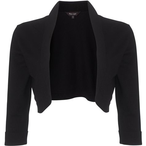 Phase Eight Shawl Collar Bolero, Black (£40) ❤ liked on Polyvore featuring outerwear, jackets, bolero, cardigans, coats, open front jacket, cropped bolero jacket, shawl collar jacket, black bolero jacket and 3/4 sleeve jacket Black Bolero Jacket, Three Quarter Sleeve Blazer, Bolero Blazer, Bolero Black, Black Bolero, Black Cropped Jacket, Shawl Collar Jacket, Shawl Collar Blazer, Ruched Sleeve Blazer