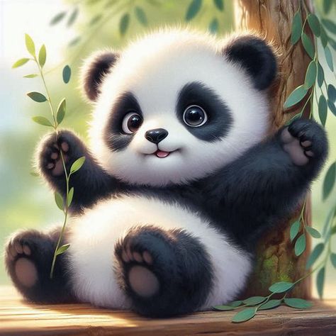 Panda Background, Cute Panda Drawing, Panda 3d, Holiday Crafts Gifts, Cute Owls Wallpaper, Panda Drawing, Glitter Phone Wallpaper, Panda Lindo, Animal Portraits Art