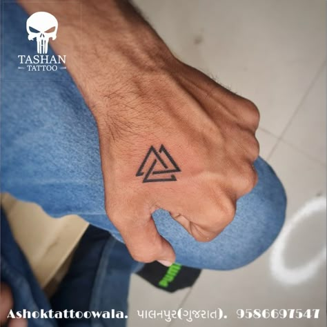 TashanTattoo
AshokTattooWala
S.20. Tirupati plaza
Opp. New bus stand
Near gd modi collage
Palanpur (gujrat)
9586697547
9687533310 Triangle Hand Tattoo, Three Triangle Tattoo, Triangle Tatoo, Scarface Tattoo, Tattoo Triangle, Word Tattoo Designs, Triangle Tattoo Design, Tattoo Font For Men, Shin Tattoo