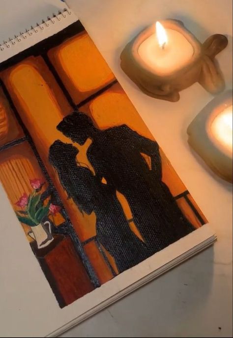 Easy Painting Ideas On Canvas Boyfriend, Romantic Painting Ideas Easy, Paintings For Significant Other, Valentines Day Paintings On Canvas Easy For Boyfriend, Canvas Painting Ideas Aesthetic Quotes, Aesthetic Couple Painting, Couple Painting Aesthetic, Romantic Canvas Painting, Paintings For Boyfriend