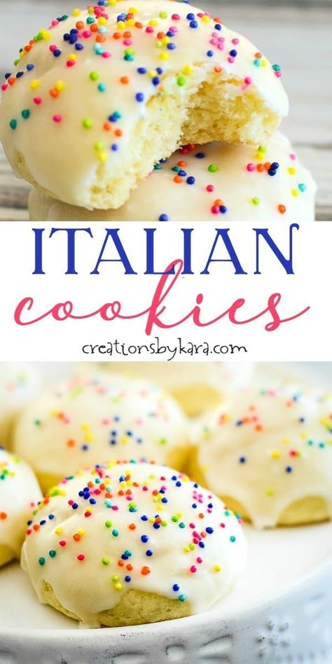 Best Italian Cookie Recipe, Italian Christmas Cookie Recipes, Italian Desserts Easy, Cookies With Sprinkles, Christmas Cookies Recipe, Italian Wedding Cookies, Soft Cookie Recipe, Italian Christmas Cookies, Italian Cookie