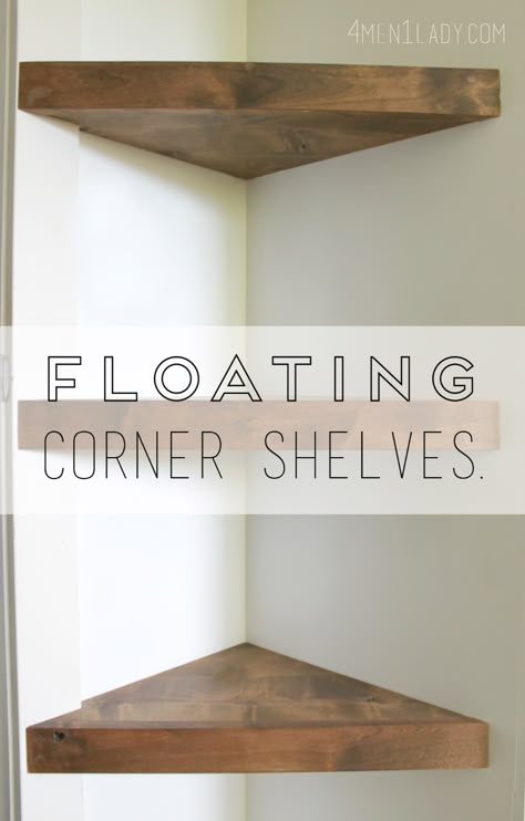 Bad Diy, Corner Shelf Ideas, Step Shelves, Floating Corner Shelves, Regal Design, Floating Shelves Diy, Kitchen Corner, Estantes Flotantes, Corner Shelves