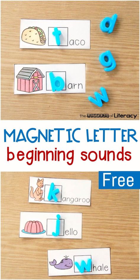 Phonetic Sounds Activities, Beginning Letter Sounds, Prek Literacy, Letter Sound Activities, Letter Learning, Alphabet Magnets, Literacy Centers Kindergarten, Kindergarten Ela, Kindergarten Lesson Plans