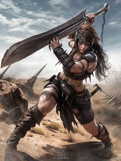 Barbarian Woman Art, Amazon Warrior Women, Sci Fi Male, Barbarian Woman, Woman Warriors, Viking Warrior Woman, Savage Worlds, Female Armor, Female Warriors