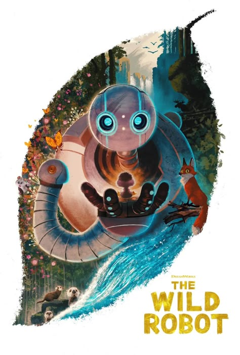 The Wild Robot Posters Robot Movie, Robot Wallpaper, The Wild Robot, Dreamworks Movies, Dreamworks Animation, Robot Art, Disney And Dreamworks, Animated Movies, Mobile Wallpaper