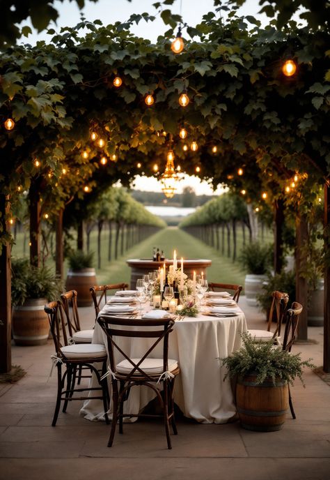 Small Wedding Ideas Vineyard Garden Wedding, Small Winery Wedding, Wine Yard Wedding, Small Intimate Wedding Ideas Romantic, Small Wedding Themes, Vineyard Wedding Photos, Vineyard Wedding Aesthetic, Spring Winery Wedding, Small Wedding Dinner