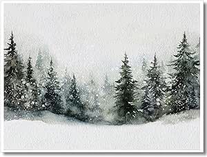 Enlaizhude Winter Forest Landscape,Snowy Winter Landscape Evergreen Trees Watercolor Painting Christmas Pine Trees In Winter,Winter Scene |Snowy Landscape Art |Snow Pine Trees | Winter Evergreen Snow Pine Trees, Trees Watercolor Painting, Watercolor Painting Christmas, Winter Forest Painting, Posters Christmas, Trees Watercolor, Tree Watercolor Painting, Christmas Landscape, Christmas Forest