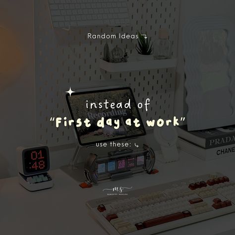 instead of “First day at work” use these: 🥰 #work #firstday #workworkwork #workhard #workfromhome #quotes #quotesoftheday #caption #notes #instagramtips #randomthoughts #fyp #margesn #smm First Day Of Work Quotes, First Day At Work, Office Quotes, First Day Of Work, Sign Off, Work Quotes, Instagram Tips, First Day, Work Hard