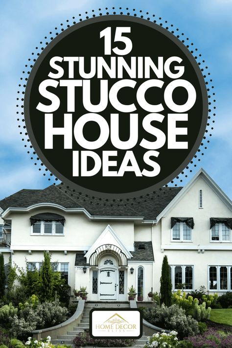 Southwestern Stucco Homes, Florida Homes Exterior Stucco, Stucco Coastal Exterior, Stucco Home Front Door, White Stucco Exterior House, Stucco Curb Appeal, Modern Exterior House Colors Stucco, Stucco Exterior Trim Ideas, Stucco House Colors Exterior Paint Ideas Farmhouse