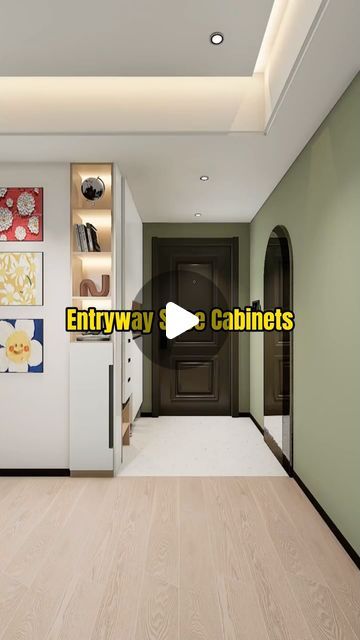 Shoe Cabinet Entryway Modern Built In, Entryway Cabinet Storage, Entrance Shoe Cabinet Design, Room Passage Design, Show Cabinet Entryway, Entrance Cabinet Design, Foyer Storage Ideas Entryway, Shoes Cabinet Design Entrance Entryway, Shoe Closet Entryway