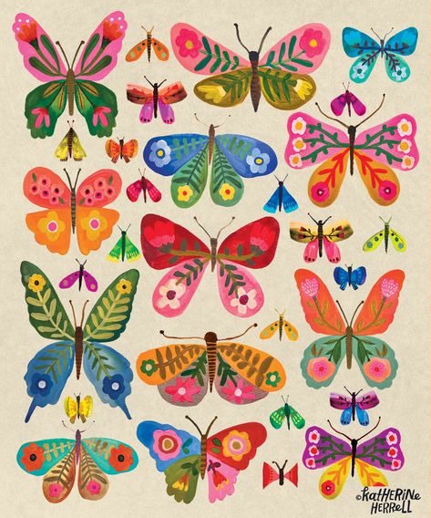 Illustration Art Butterfly, Butterfly Garden Illustration, Painted Butterfly Easy, Butterfly Ceramic Painting, Whimsical Butterfly Art, Cute Butterfly Painting, Garden Painting Ideas, Aesthetic Things To Paint, Butterfly Painting Ideas