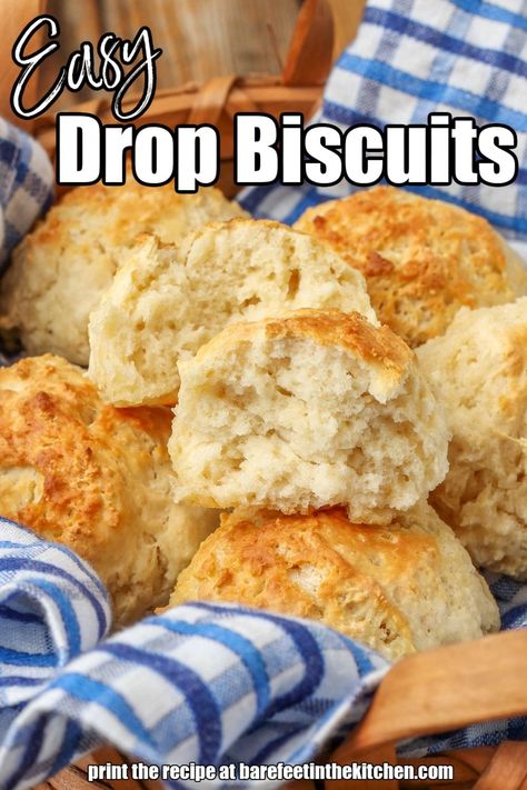 Bisquick Drop Biscuits, Homemade Drop Biscuits, Buttermilk Drop Biscuits, Easy Drop Biscuits, South Your Mouth, Drop Biscuits Recipe, Milk Biscuits, Homemade Biscuits Recipe, Easy Biscuit Recipe