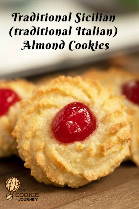 Traditional Sicilian (traditional Italian) Almond Cookies Sicilian Cookies Holidays, Italian Amaretti Cookies Recipes, Italian Biscuits Recipes, Italian Christmas Cookies Authentic, Sicilian Cookies, Italian Baking, Italian Biscuits, Assorted Cookies, Italian Almond Cookies