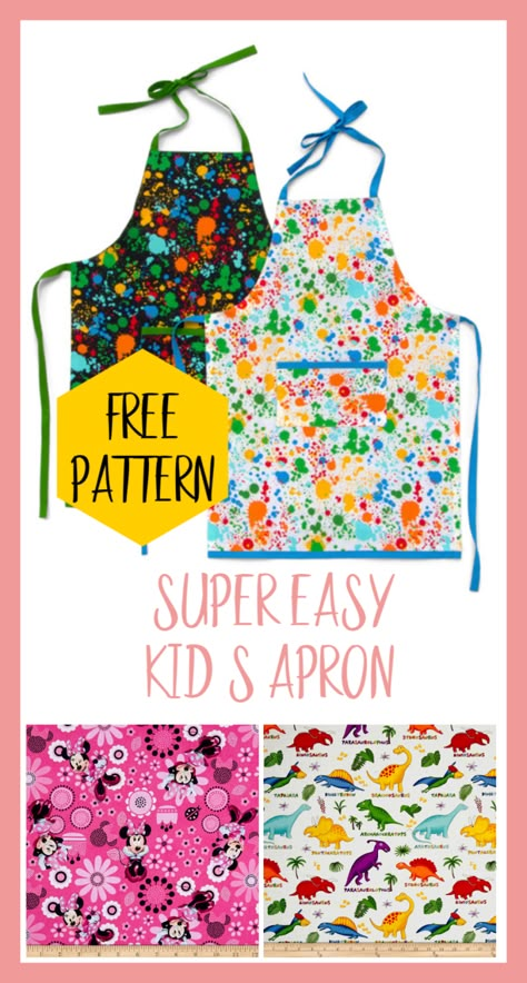 Boy Apron Pattern, Kids Apron Diy, Girl Apron Pattern, Kids Apron Pattern Free, Kids Apron Pattern, Childrens Apron Pattern, Easy Apron Pattern, Apron Diy, Child Apron Pattern