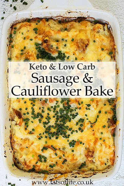 Sausage And Cauliflower, Cauliflower Bake, Keto Recipes For Breakfast, Banting Recipes, Keto Casseroles, Low Carb Low Fat Recipes, Sausage Bake, Baked Cauliflower, Keto Recipes Dinner