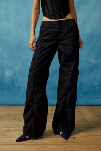 Balletcore Trend | Urban Outfitters | Urban Outfitters Bdg Cargo Pants, Black Cargo Pant, Pants Jewelry, Low Waisted Pants, Urban Outfitters Style, Y2k Cargo Pants, Baggy Cargo Pants, Urban Outfitters Pants, Black Cargo Pants