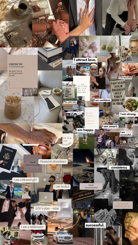 Wallpaper Healthy Lifestyle, Vision Board Themes, Creative Vision Boards, Online Vision Board, Vision Board Words, Vision Board Collage, Manifesting Vision Board, Create A Vision Board, Vision Board Examples