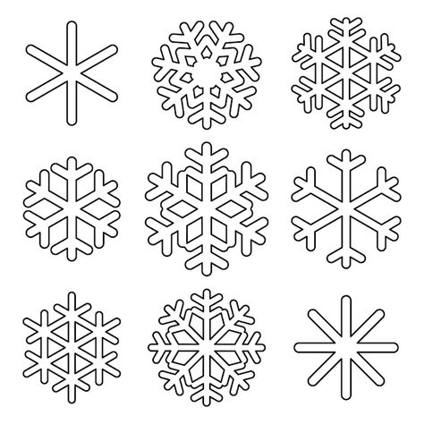 Black outline of snowflakes isolated on ... | Premium Vector #Freepik #vector #frozen #ice #cold #snow-ice Ice Clipart, Snowflake Outline, Background Traditional, Snow Vector, Ceramic Christmas Decorations, Snow Effect, Frozen Ice, Freeze Ice, Snow Ice