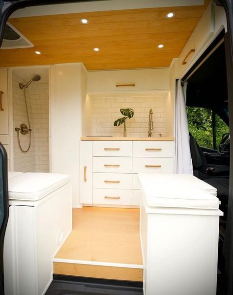 Swivel Table, Hidden Toilet, Mercedes Sprinter Camper, Campervan Conversion, Sprinter Van Conversion, Van Conversion Interior, Sprinter Camper, Campervan Life, Build A Camper Van