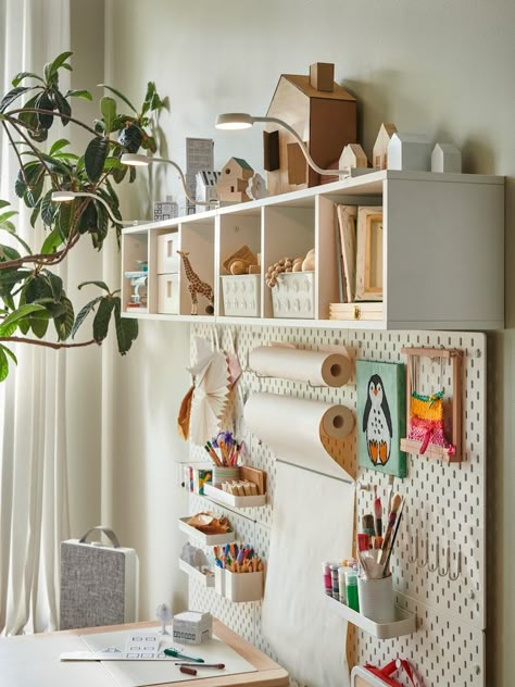 Small storage ideas all over your home - IKEA Ikea Playroom, Ikea Kids Room, Small Playroom, Ideas Habitaciones, Led Cabinet Lighting, Ikea Kids, Ikea Shelves, Playroom Storage, Kids' Desk