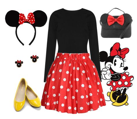 Minnie Mouse Dress Up Women, Minnie Mouse Adult Costume, Minnie Mouse Outfit Ideas, Minnie Mouse Bounding, Disney Bound Minnie Mouse, Minnie Mouse Outfit Women, Minnie Disneybound, Minnie Mouse Inspired Outfit, Minnie Mouse Disneybound