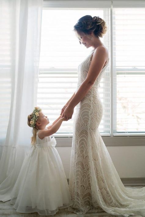 Mommy And Daughter Wedding Dresses, Pictures Getting Ready For Wedding, Wedding Ideas With Daughter, Bride Daughter Dress, Aunt And Niece Wedding Pictures, Wedding Picture Ideas With Daughter, Wedding Photo With Daughter, Groom With Daughter Photos, Including Daughter In Wedding