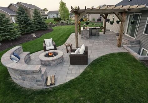 Patios Ideas, Patio Layout, Patio Pavers Design, Outdoor Patio Designs, Backyard Fireplace, Deck Designs Backyard, Backyard Renovations, Patio Inspiration, Patio Garden Design