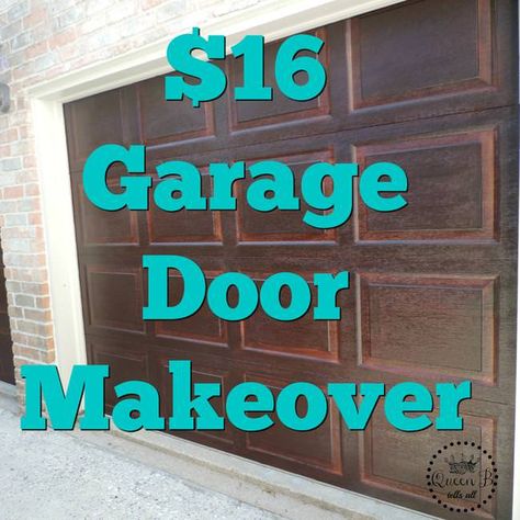 This is an easy way to update those plain Jane metal or fiberglass garage doors to give them the look of expensive wood doors. Instantly adds curb appeal as well as value to your home. Can easily be done in one afternoon and perfect for novice DIYers! Update Garage Door, Garage Renovation Ideas, Fiberglass Garage Doors, Garage Door Update, Exterior Front Door Colors, New Garage Doors, Door Update, Metal Garage Doors, Carriage Garage Doors